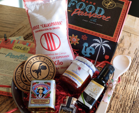 Traditional homemade paella kit, including ingredients such as Calasparra rice, saffron, olive oil, smoked paprika & more.